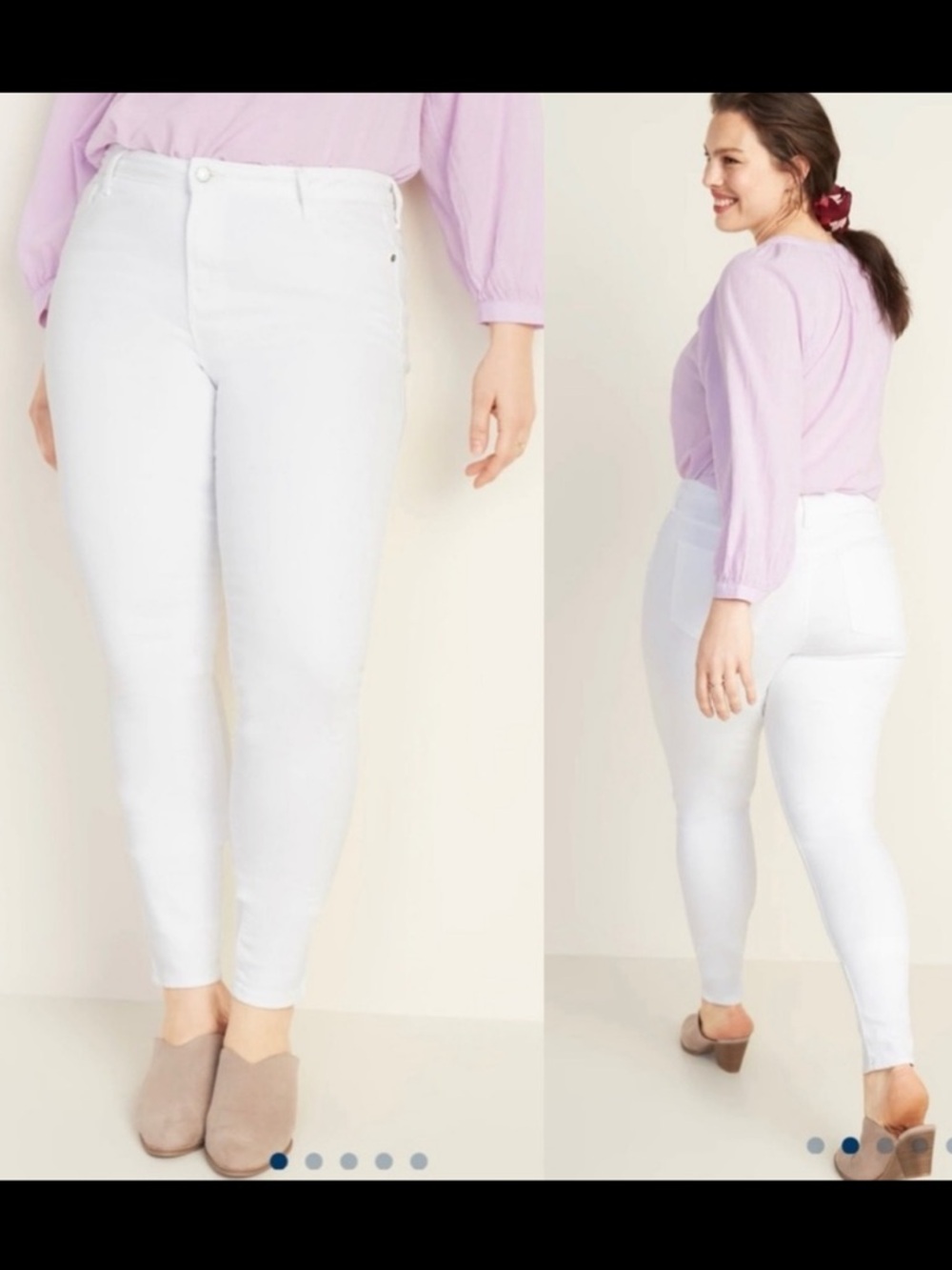 NWT Old Navy Rockstar Mid-Rise White Jeans / Denim *Tall / Long